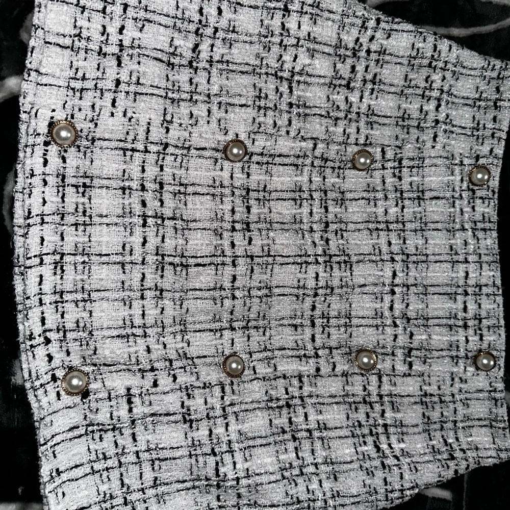 SHEIN Black and White Tweed Skirt
